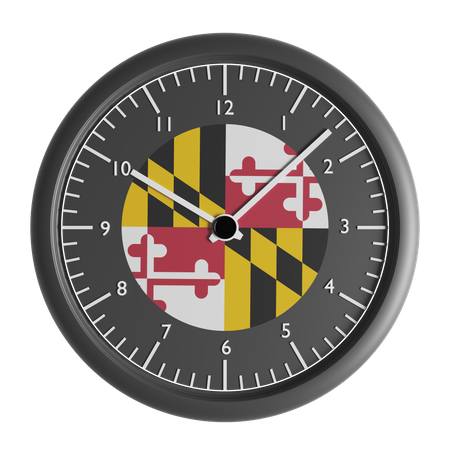 Horloge murale avec le drapeau du Maryland  3D Icon