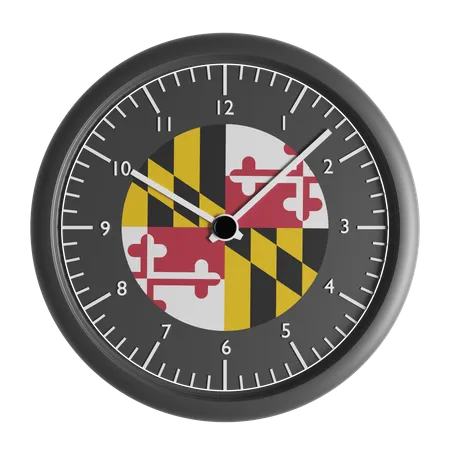 Horloge murale avec le drapeau du Maryland  3D Icon