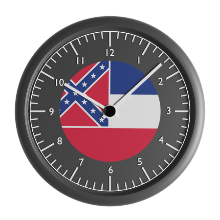 Horloge murale avec le drapeau du Mississippi  3D Icon