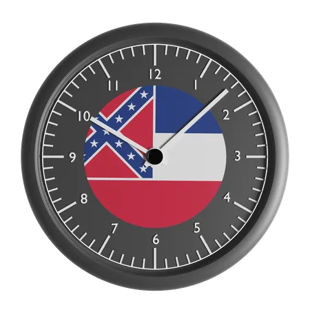 Horloge murale avec le drapeau du Mississippi  3D Icon