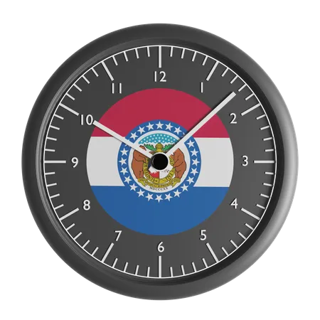 Horloge murale avec le drapeau du Missouri  3D Icon