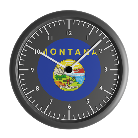 Horloge murale avec le drapeau du Montana  3D Icon