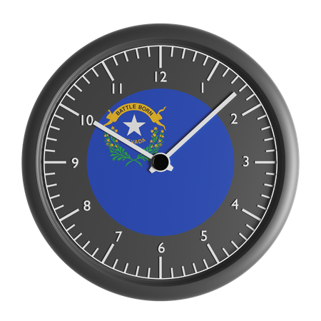 Horloge murale avec le drapeau du Nevada  3D Icon