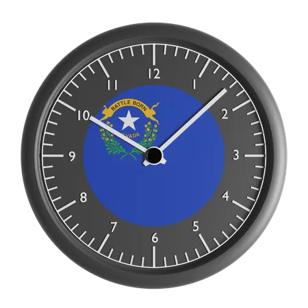 Horloge murale avec le drapeau du Nevada  3D Icon