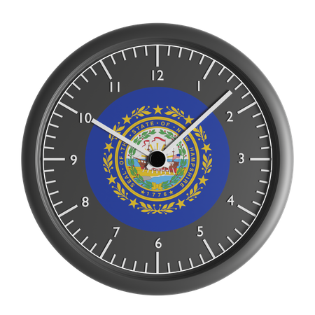 Horloge murale avec le drapeau du New Hampshire  3D Icon