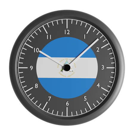 Horloge murale avec le drapeau du Nicaragua  3D Icon