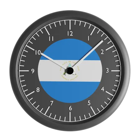 Horloge murale avec le drapeau du Nicaragua  3D Icon