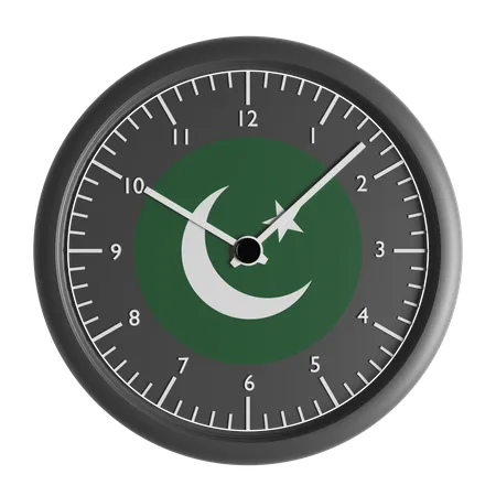 Horloge murale avec le drapeau du Pakistan  3D Icon