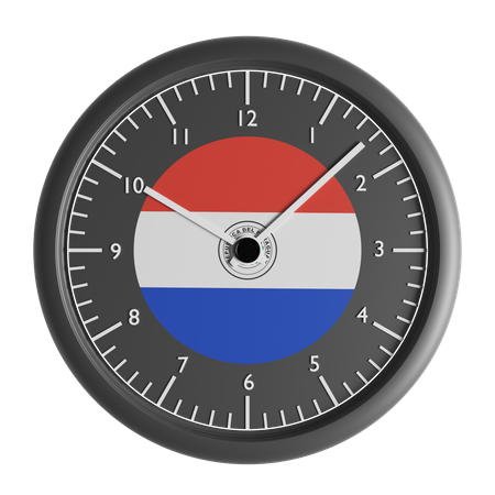 Horloge murale avec le drapeau du Paraguay  3D Icon