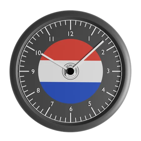 Horloge murale avec le drapeau du Paraguay  3D Icon