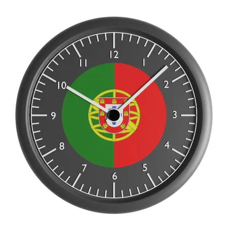 Horloge murale avec le drapeau du Portugal  3D Icon