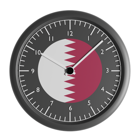 Horloge murale avec le drapeau du Qatar  3D Icon