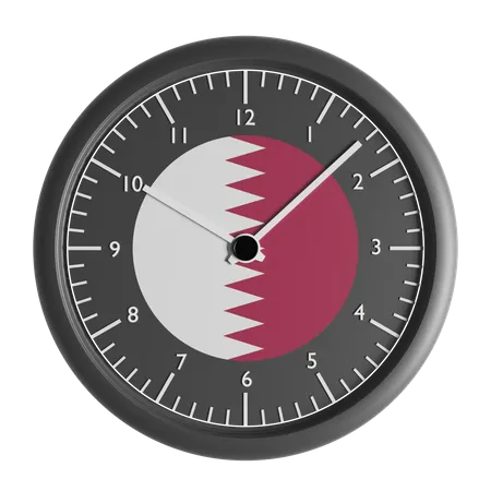 Horloge murale avec le drapeau du Qatar  3D Icon