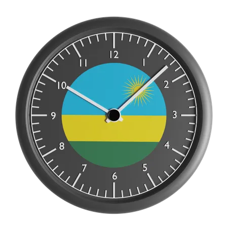 Horloge murale avec le drapeau du Rwanda  3D Icon