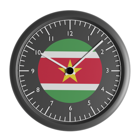 Horloge murale avec le drapeau du Suriname  3D Icon