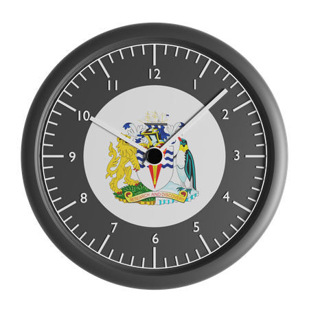 Horloge murale avec le drapeau du Territoire britannique de l'Antarctique  3D Icon