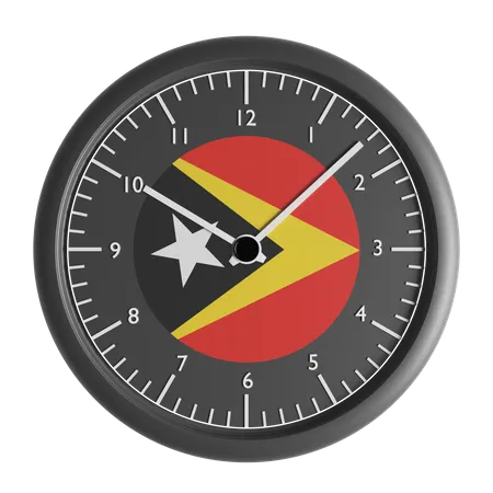 Horloge murale avec le drapeau du Timor oriental  3D Icon