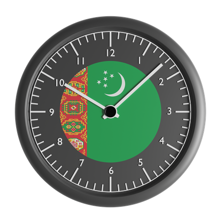 Horloge murale avec le drapeau du Turkménistan  3D Icon