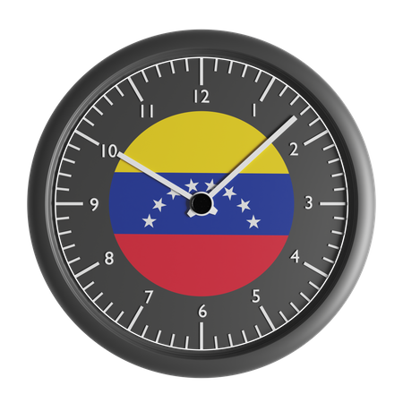 Horloge murale avec le drapeau du Venezuela  3D Icon