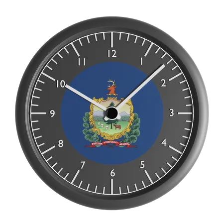 Horloge murale avec le drapeau du Vermont  3D Icon