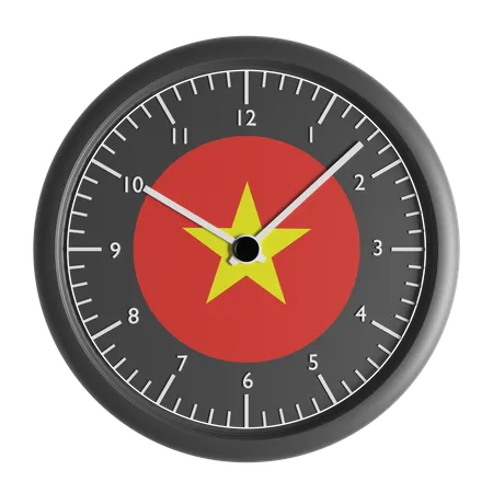 Horloge murale avec le drapeau du Vietnam  3D Icon