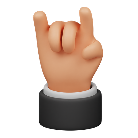 Horn Hand Gesture  3D Icon