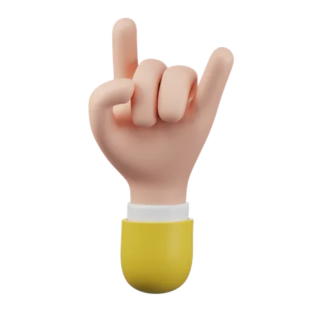 Horn Hand Gesture  3D Icon