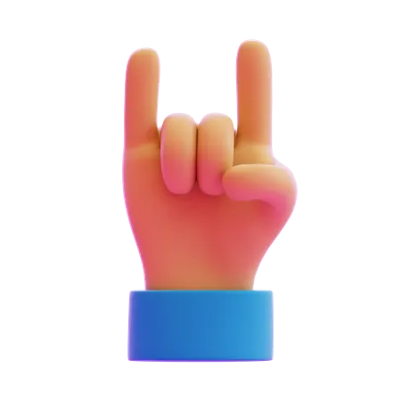 Horn Sign Hand Gesture  3D Icon