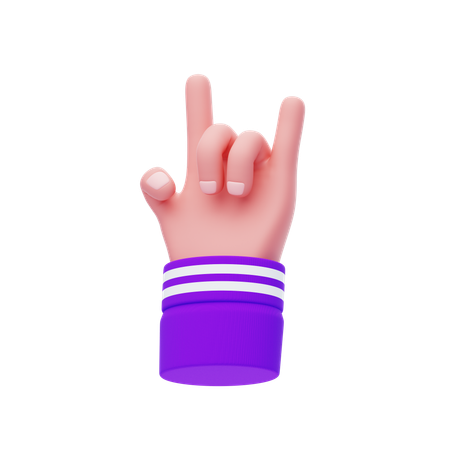 Horns Hand Gesture  3D Icon