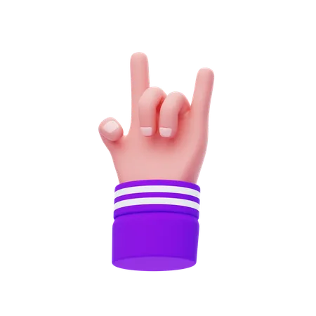 Horns Hand Gesture  3D Icon