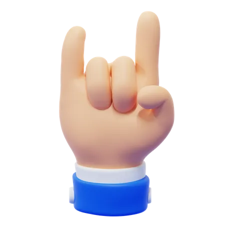 Horns Hand Gesture  3D Icon