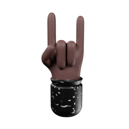 Horns hand gesture  3D Illustration