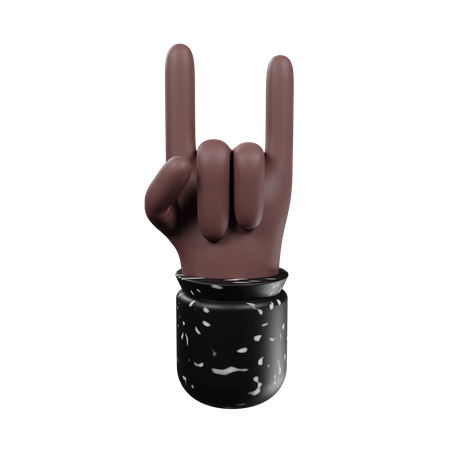 Horns hand gesture  3D Illustration