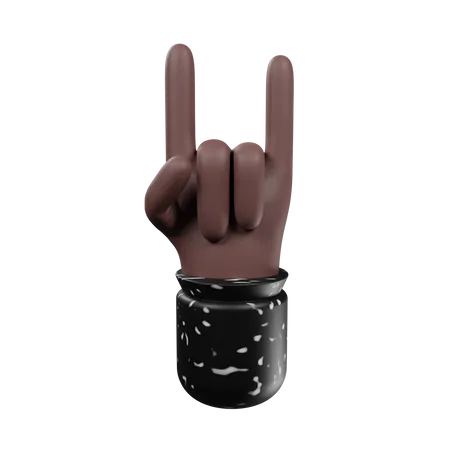 Horns hand gesture 3D Illustration