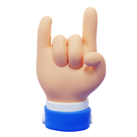 Horns Hand Gesture 3D Icon