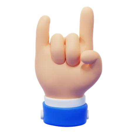 Horns Hand Gesture 3D Icon