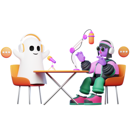 Horror Podcast  3D Illustration
