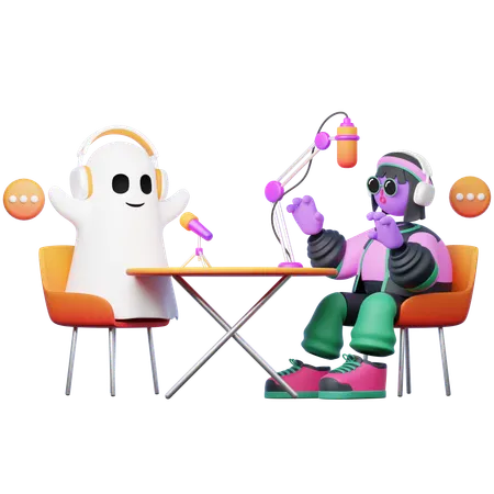 Horror Podcast  3D Illustration