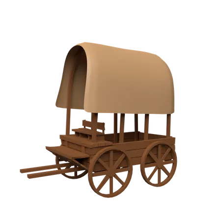 Horse Cart  3D Illustration