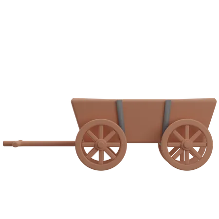 Horse Cart  3D Illustration