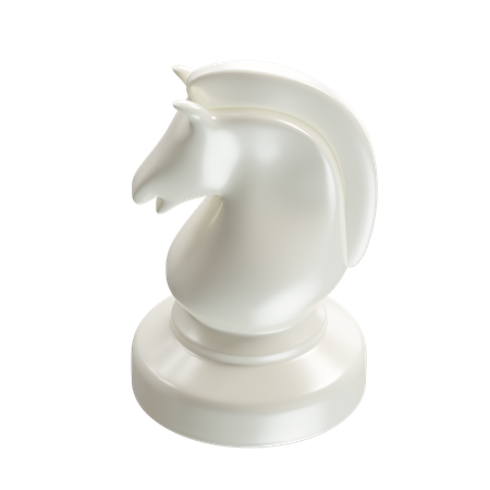 말 체스 조각 흰색  3D Icon