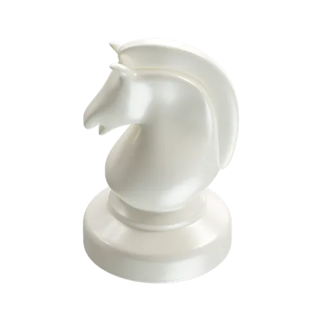 말 체스 조각 흰색  3D Icon