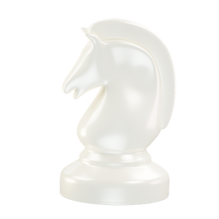 Horse Chess Piece White  3D Icon