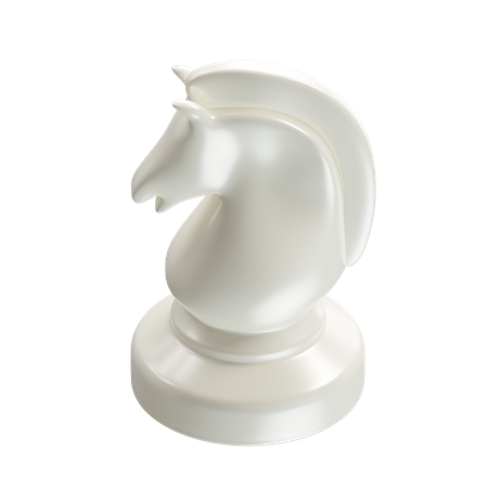 Horse Chess Piece White  3D Icon