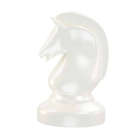 Horse Chess Piece White  3D Icon