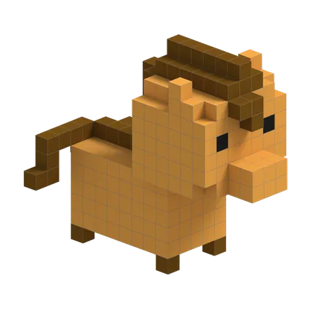 Horse Cute Voxel Art  3D Icon