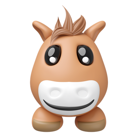 말 얼굴  3D Icon