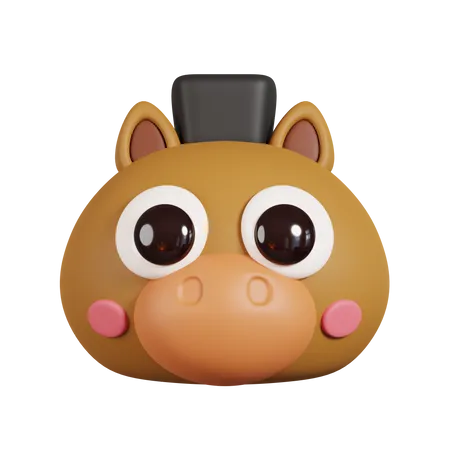Horse Face  3D Emoji