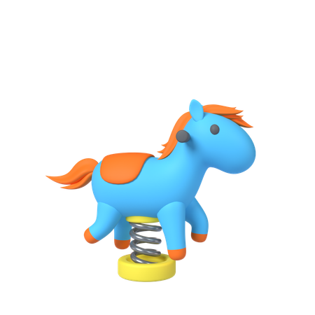 Horse Spring Rider  3D Icon
