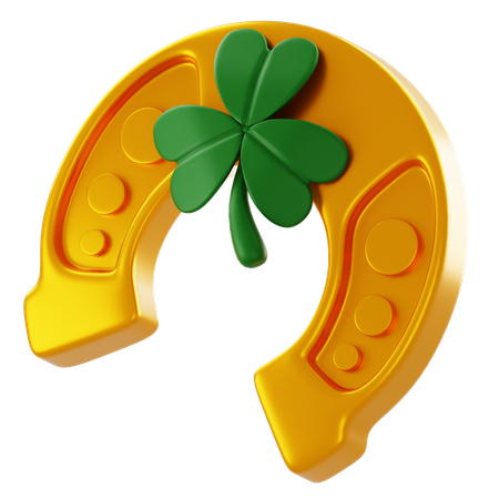 Horseshoes With Clover Leaf  3D Icon